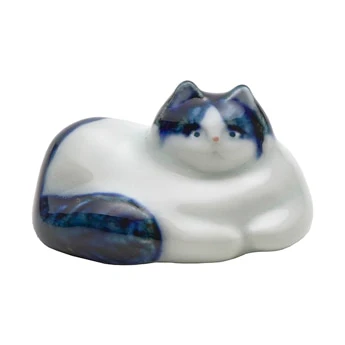 猫箸置き じろり 青